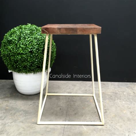 Minimalist Bar Stool - Distressed Off-White / Cream - IN STOCK ...