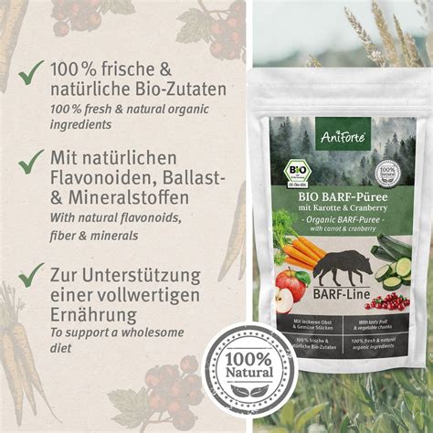 AniForte BIO BARF Püree Karotte Cranberry 5 x 150g 750 g Shop Apotheke