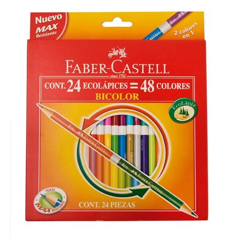 FABER CASTELL LAPICES DE COLOR BICOLOR X 24 LARGOS