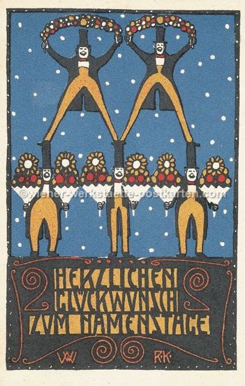 Litho WW 15 Rudolf Kalvach um 1910 Wiener Werkstätte Postkarten