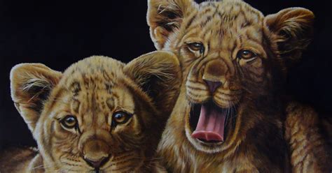 AZPAINTINGS : Lion cubs oil painting