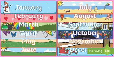 Months Of The Year Banner Display Pack Teacher Made