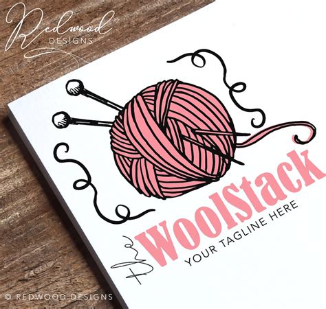 Knitting Logo Design Premade Logo Wool Logo Knitting Logo Crafting