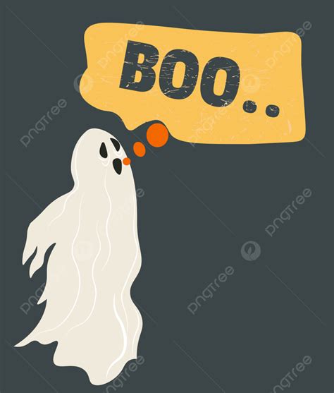 Boo Ghost Vector PNG Images, Apparition Saying Boo Ghost Cartoon ...