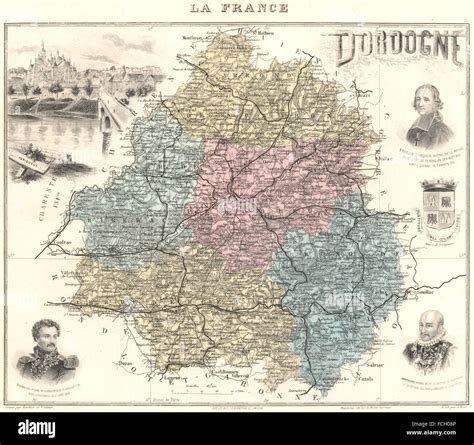 map   dordogne region  france peresworld