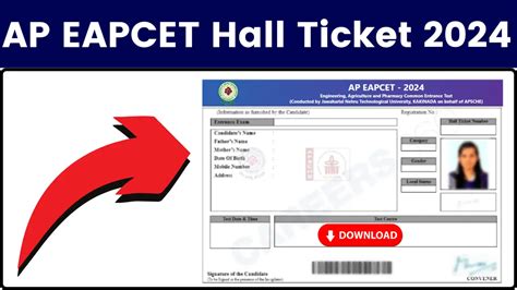 AP EAPCET Hall Ticket 2024 Link Out Cets Apsche Ap Gov In EAMCET