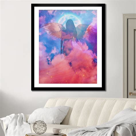 Blue Angel Semi Gloss Print Angel Wing Wall Art Thedopeart