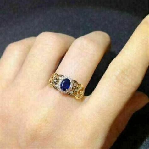 1 50Ct Oval Lab Created Sapphire Women S Wedding Ring 14K Gold Plated