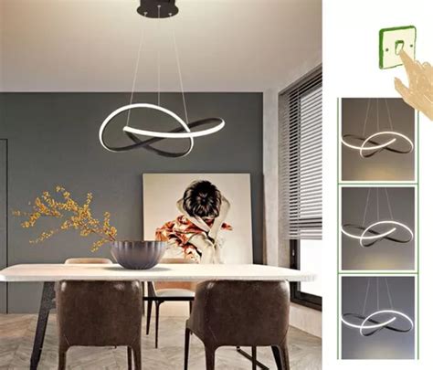 Lustre Pendente Moderno Preto Infinito Curvas 50w Luz 3 1