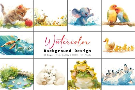 Watercolor Animal Background Graphic by saro shop · Creative Fabrica