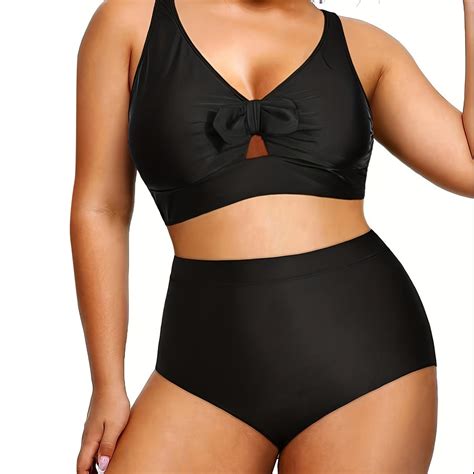 Fulorrnie Womens Plus Size Bikini Swimsuits High Waisted Two Piece