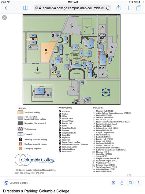 Columbia Campus Map