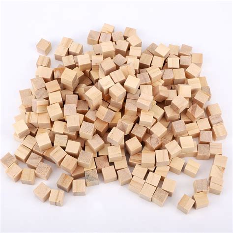 Pcs Wooden Cubes Wooden Blocks For Craft Natural Square Wooden