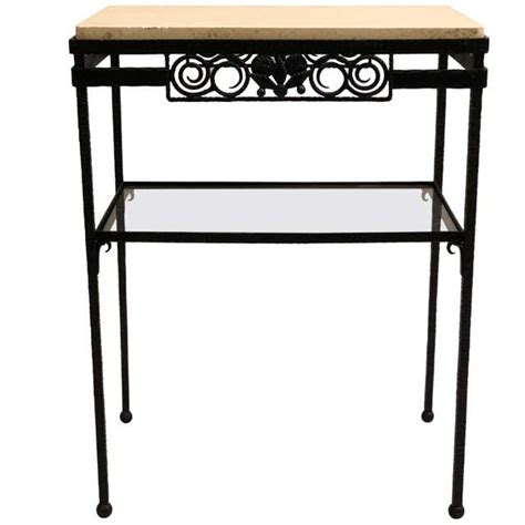 Wrought Iron And Stone Console Table For Sale At 1stdibs