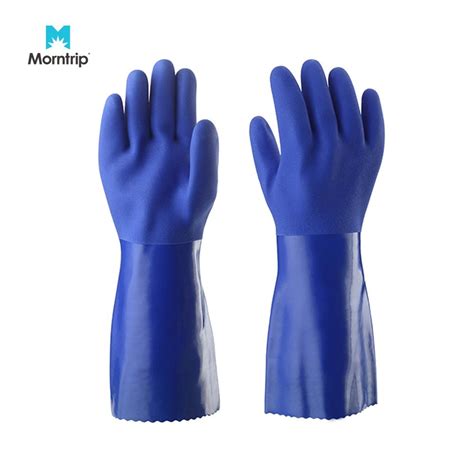 Plain Pvc Supported Hand Gloves 16 20 Inches Finger Type Full