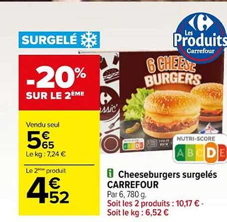 Promo Cheeseburgers Surgelés Carrefour chez Carrefour iCatalogue fr