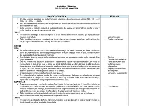 Planeacion Didactica De Primaria Cuarto Grado Infoupdate Org