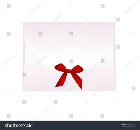 Envelope Shiny Red Satin Bow Illustration Stock Vector Royalty Free