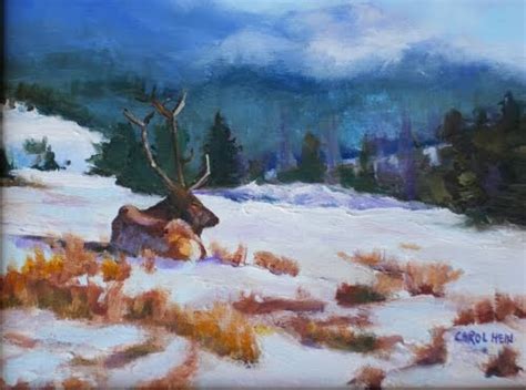 Daily Painters Of Colorado Resting Elk Western Landscape Paintings