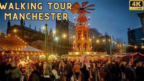 Manchester Walking Tour City Centre Christmas Decoration 4K Ultra