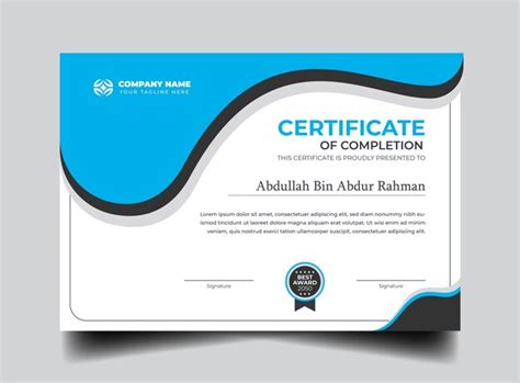 Premium Vector | Vector certificate of completion design and certificate template