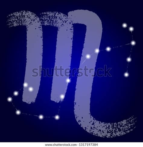 Scorpio Zodiac Sign Pictogram Calligraphic Zodiac Stock Vector Royalty