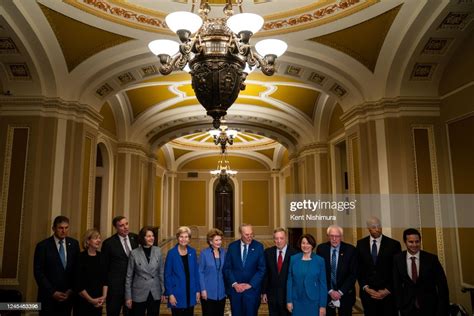 Senate Democratic Leadership Members pose for a group photo after ...