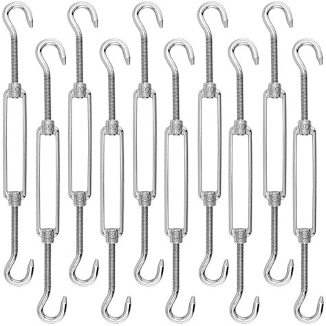 FUNSUEI 10 PCS M6 304 Stainless Steel Turnbuckle Cable Tensioner