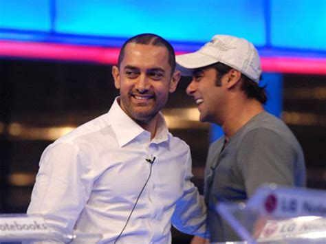 Salman Khan With ‘contestants Aamir Khan And Imran Khan On The Sets Of