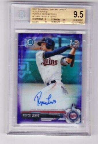 Bowman Chrome Royce Lewis Sp Purple Refractor Rc Auto Bgs