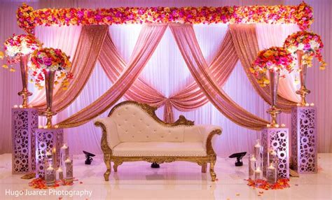 Indian Colorful Reception Mandap Decoration Simple Stage Decorations