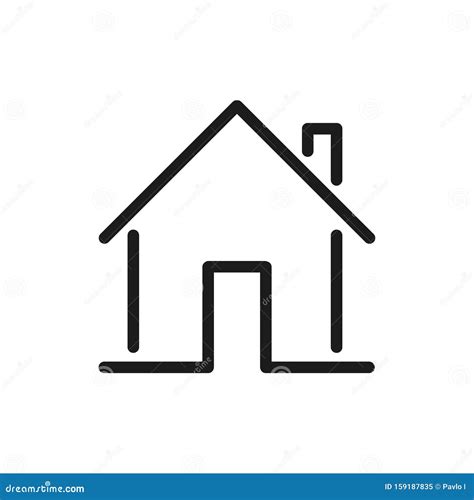 House Logo Icon Linear Vector Stock Vector Illustration Of Isolated