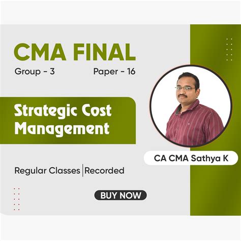 PAPER 16 CMA FINAL Strategic Cost Management SCM Best CA CMA