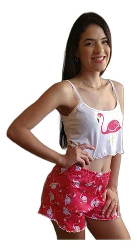 Pijama Virgínia Cropped Ondinha Feminino Conforto Blogueira MercadoLivre