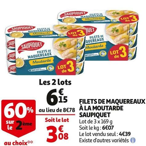 Promo Saupiquet Filets De Maquereaux La Moutarde Chez Auchan