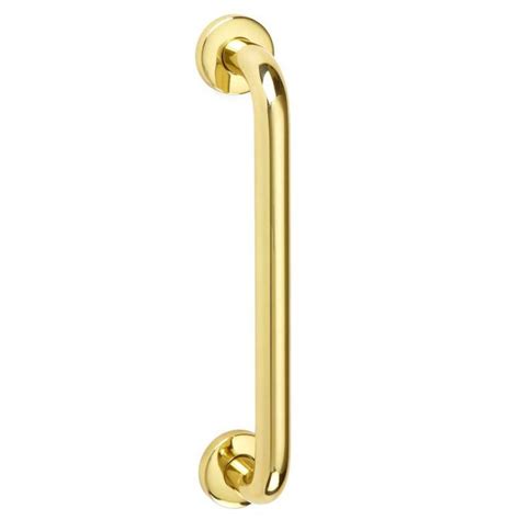 Pull Handle On Roses 6 Polished Brass Unlacquered Broughtons Lighting And Ironmongery