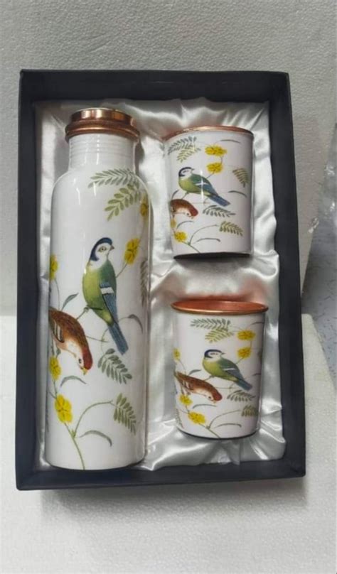 Meena Printed Copper Water Bottle Set Ml At Best Price In