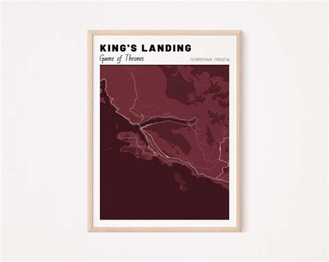 city map poster tv series game of thrones GOT dubrovnik croatia kings ...