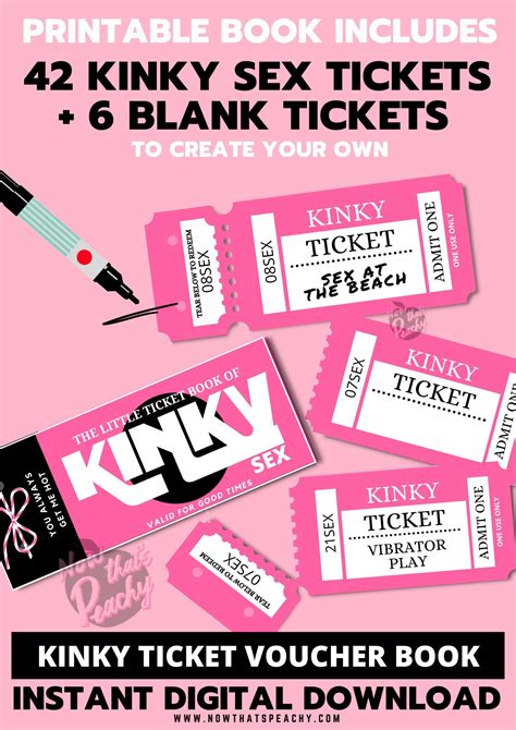 Kinky Sex Ticket Voucher Book Printable Download Valentines Day Annive Now That S Peachy