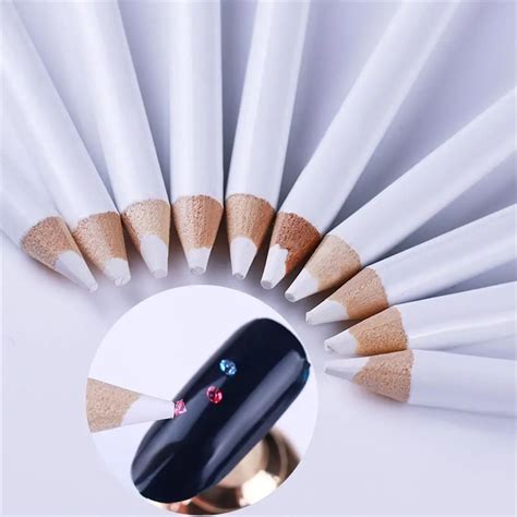 5/10 Pc White Wax Nail Rhinestone Picker Pen Beauty Gems Dotting Pen ...