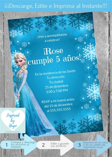 Invitación Frozen Fiesta Cumpleaños Niña Invitación Disney Etsy