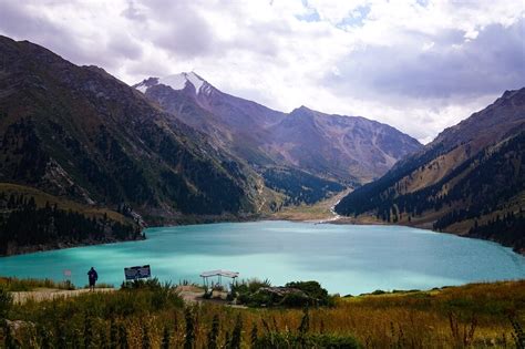 hiking  big almaty lake  peak   day kazakhstans blue lake