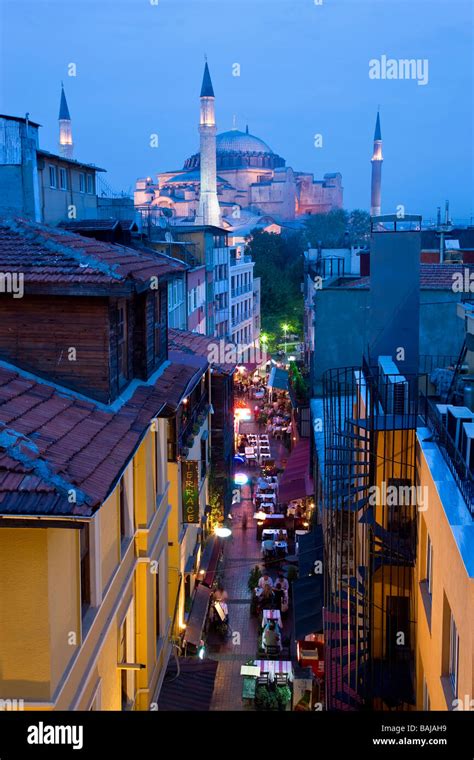 Sancta Sophia Aya Sofia dusk night Istanbul skyline Istanbul Turkey Stock Photo - Alamy