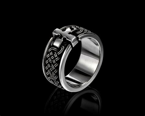 Joshua Cross Band Ring Knot Work Cross Ring Nightrider Jewelry