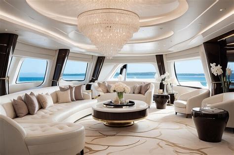 Premium Photo | Yacht interior luxury new boat