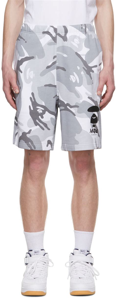 Aape By A Bathing Ape Grey Cotton Shorts Aape By A Bathing Ape