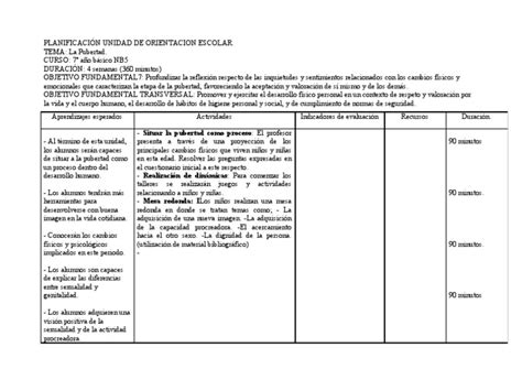 Planificacion Orientacion Pdf