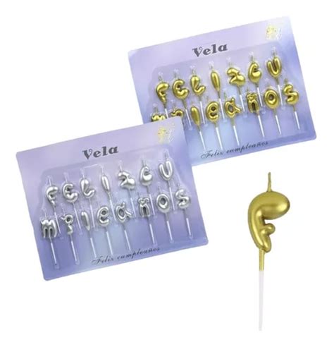 Vela Para Pastel Frase Feliz Cumplea Os Dorado Y Plata En Venta En