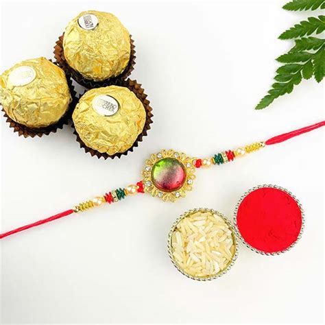 Send Traditional Rakhi With Ferrero Rocher Online