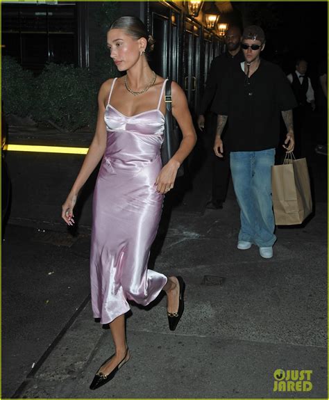 Hailey Bieber Channels Barbie In Dreamy Pink Dress For Date Night With